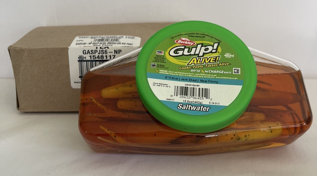 Berkley Gulp Alive Saltwater 6” New Penny Jerk Shad 15.6oz