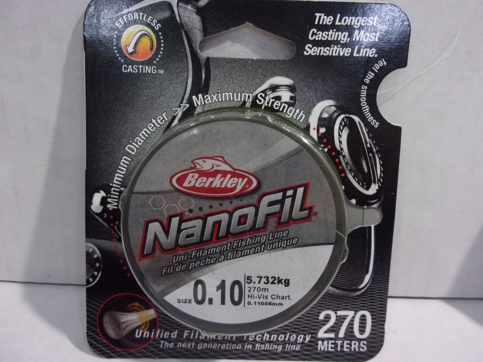 BERKLEY NANOFIL Fishing Line Hi Vis Chart color 4 lb. 270 meters