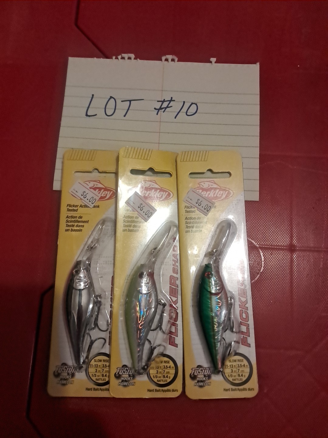 Berkley Flicker Shad 7 Lot of 3 Fishing Lures
