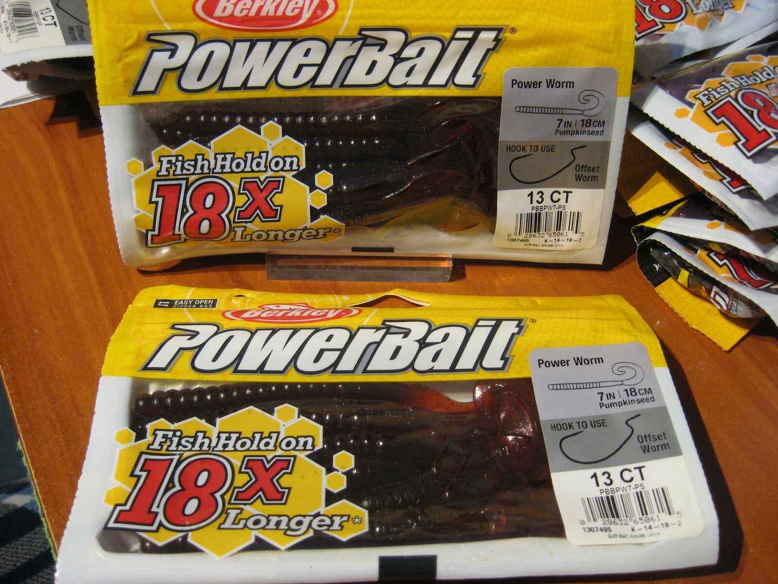 2 Packs Berkley Soft Fishing PowerBait / 7″ Power Worms / Pumpkin Seed PBBPW7