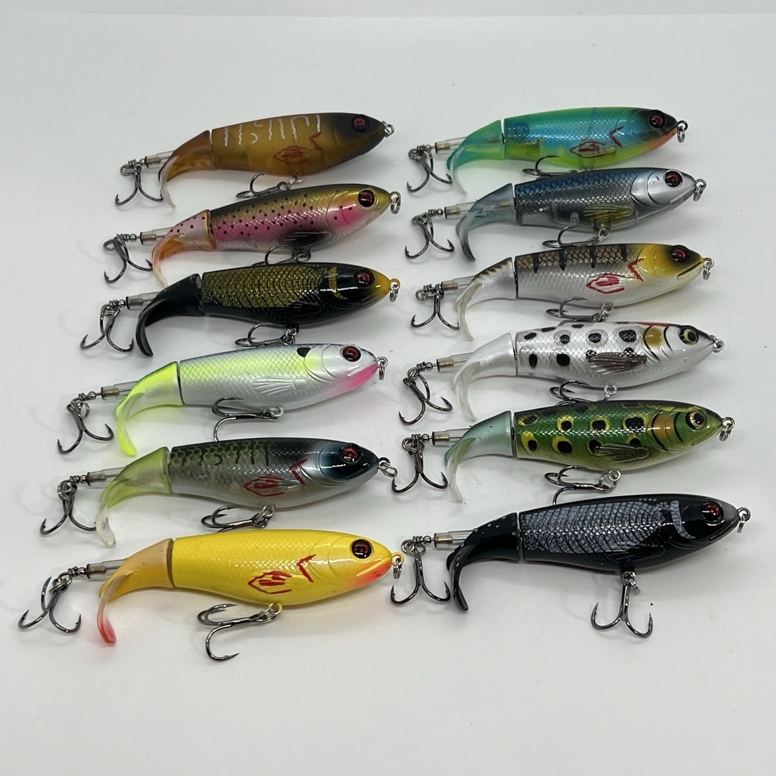LOT OF 12 TOP WATER WHOPPER PLOPPER STYLE FISHING LURES