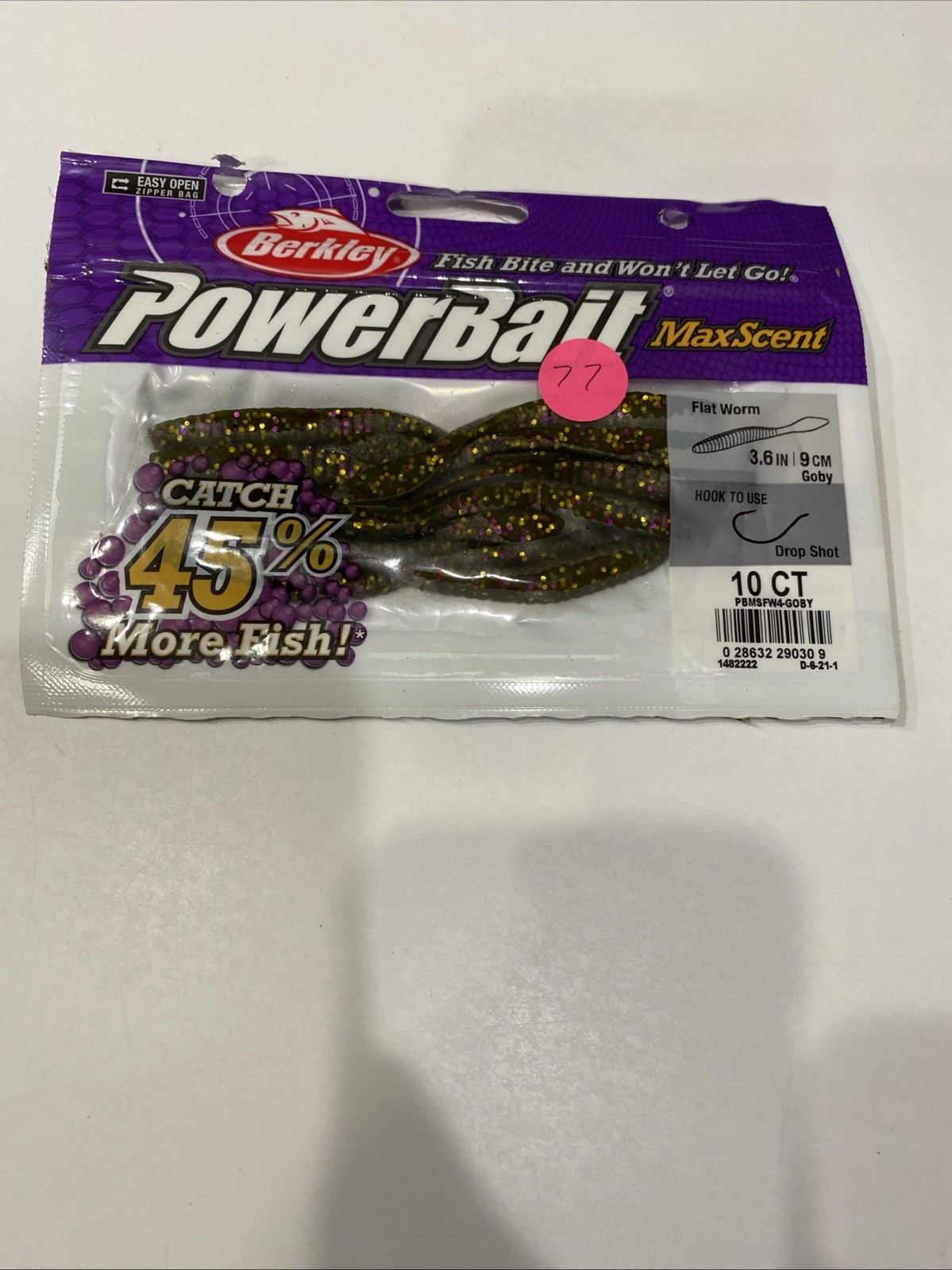 Berkley Powerbait Maxscent  flat worm 3.6″ goby -NEW- PBMSFW4 FISHING LURE 10 CT
