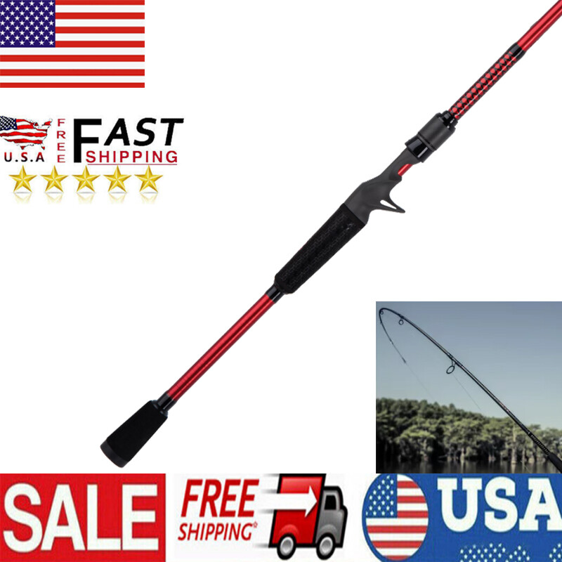 Ugly Stik 7′ Carbon Casting Rod One Piece Lightweight Fishing Spinning Rods US