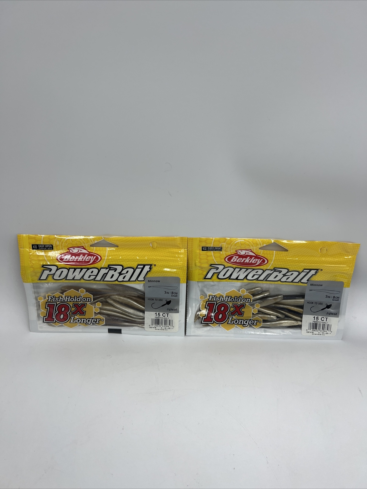 2 Packs Berkley Soft Fishing PowerBait 3″ Split Tail Minnow Smelt PBBMW3-SMLT