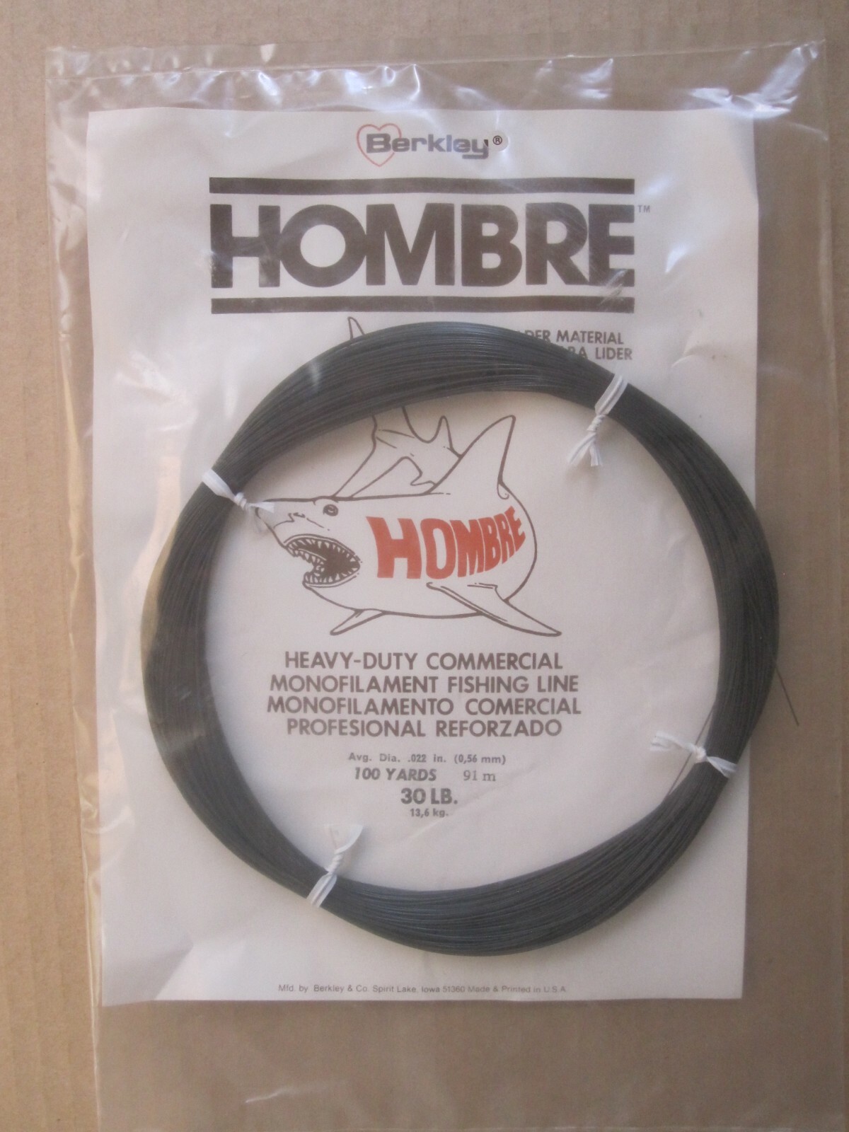 Berkley Hombre Heavy Duty Commercial Monofilament Fishing Line 100 yds 30 lb