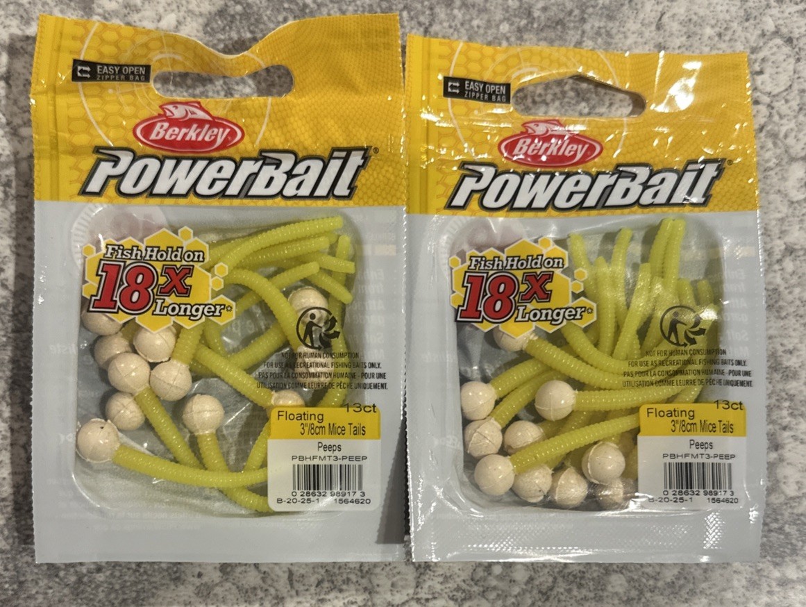 2 Packs Berkley Powerbait 3” Mice Tails Peeps