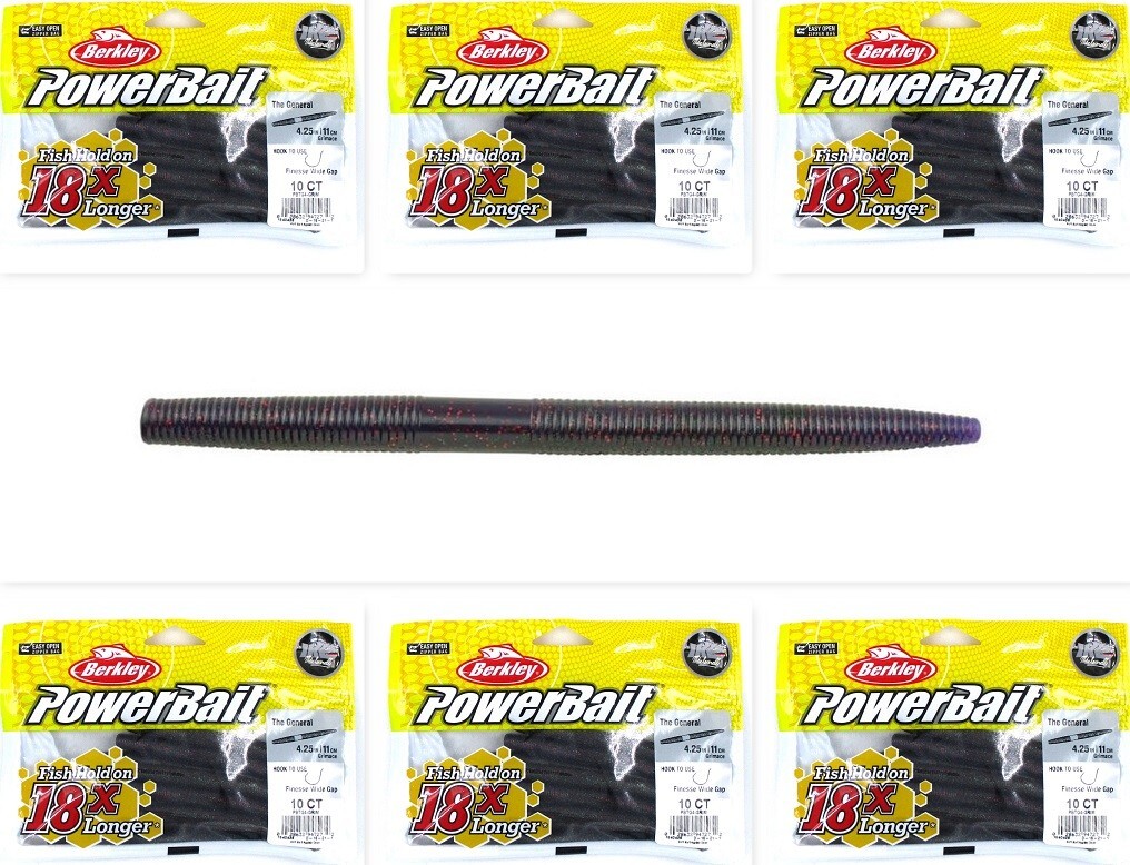 (6) Unopened Bags Berkley Powerbait 4 1/4″ The General Grimace Worms Brand New