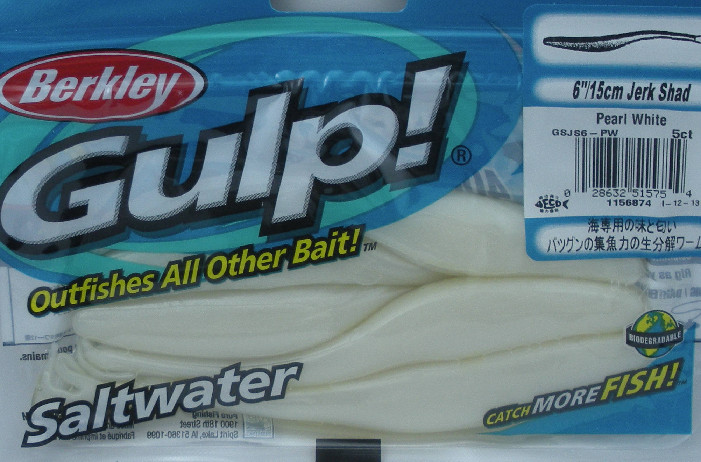 Berkley GSJS6-PW Gulp 6″ Saltwater Jerkshad Pearl White