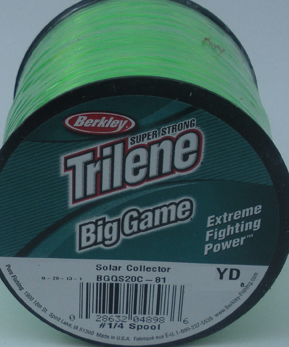 Berkley BGQS25-81 25Lb Trilene Big Game Mono Line 1/4 Lb Spool Solar Green