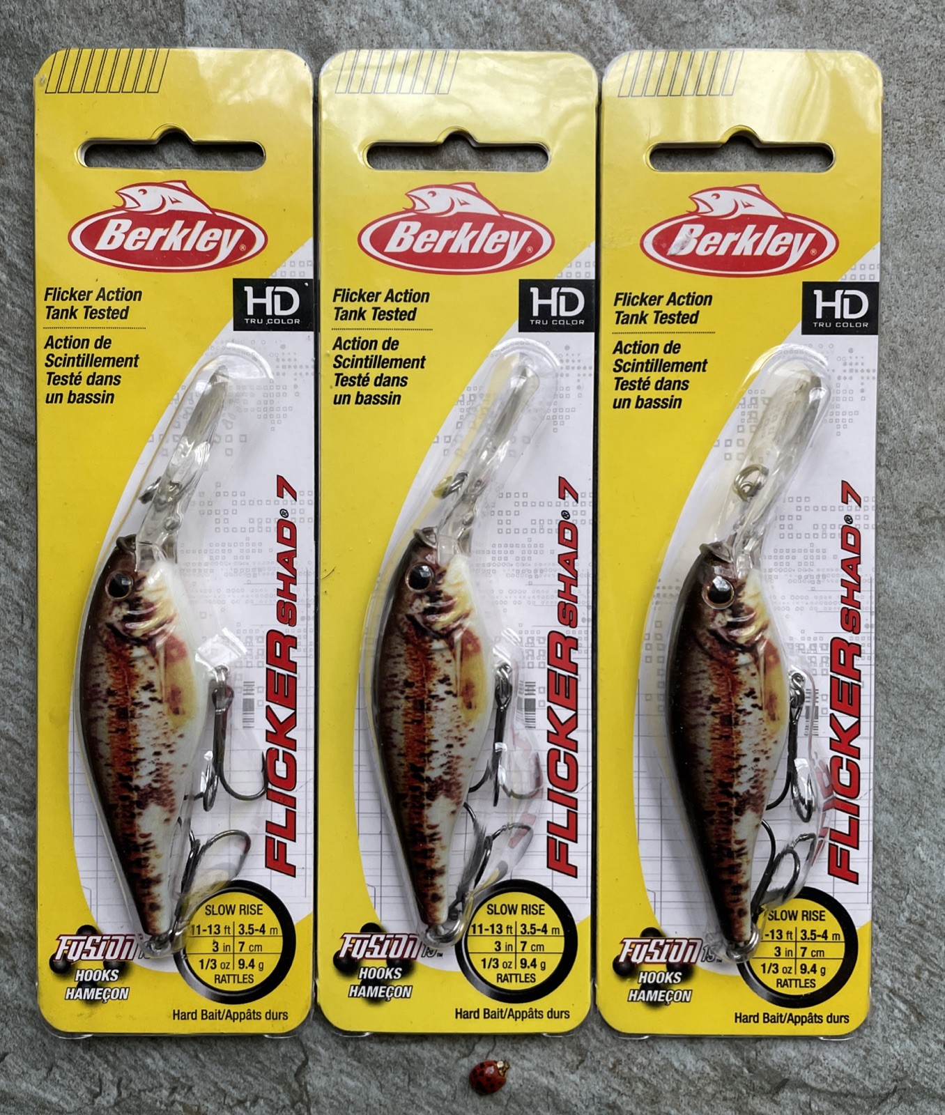 3 Berkley Flicker Shad #7 11-13′ 3″ Fishing Lure Crankbait Blacknose Dace S7