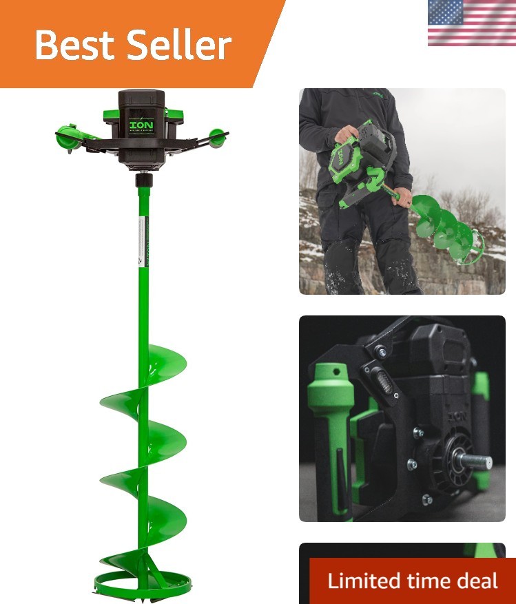ION Alpha Electric Ice Fishing Auger 10-inch Steel, 40V Lithium-ion, Gen 3