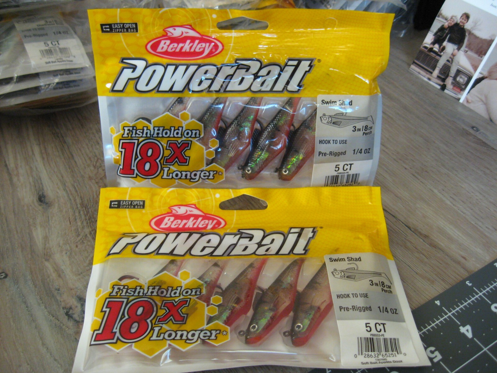 2 Packs Berkley Power Bait Fishing – 1/4 Oz Pre-Rigged Swim Shad – 3″ Perch