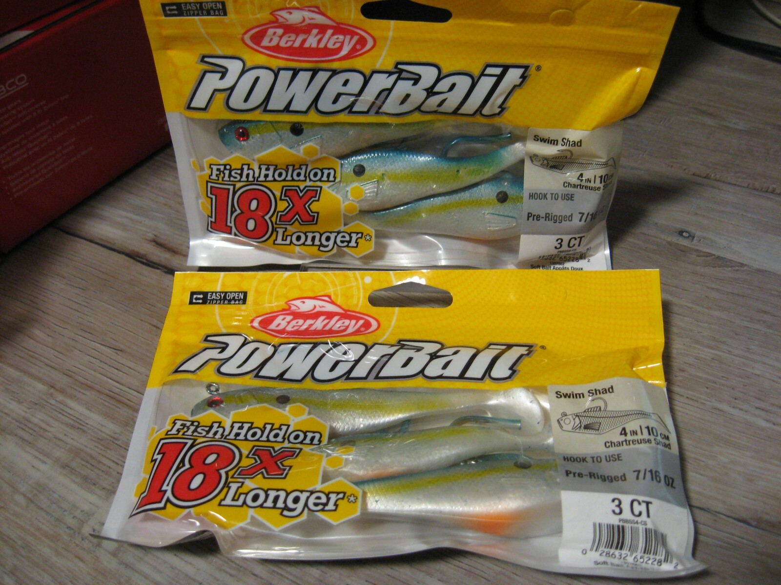 2 Packs Berkley Power Bait Fishing 7/16 Pre-Rigged Swim Shad 4″ Chartreuse Shad