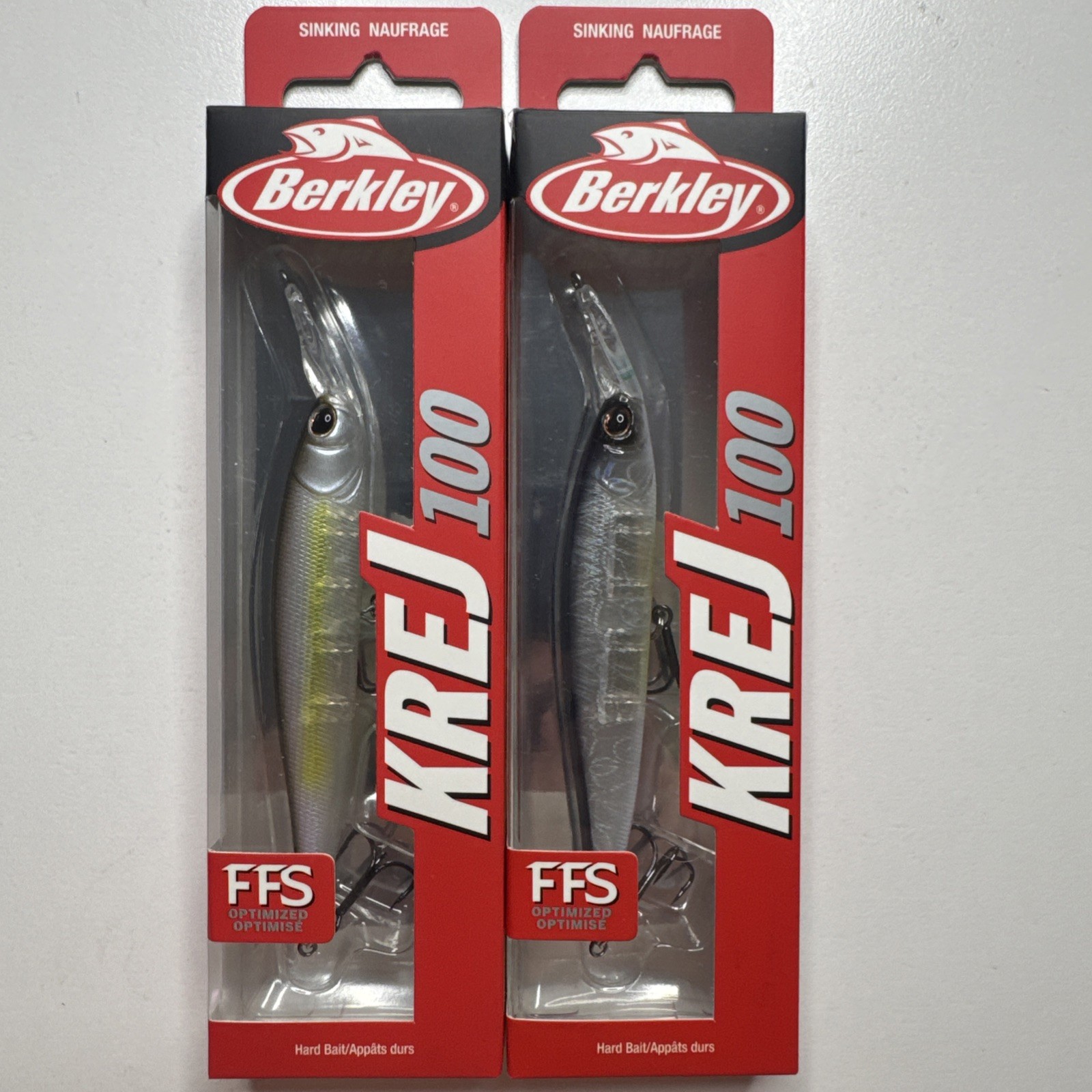 2 – Berkley Krej 100 FFS Jerkbaits Blue Vapor OB & Stealth Shad Brand New 🔥