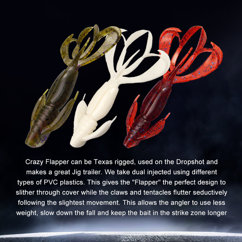 ESFishing Crazy Flapper 11 colors~FREE Shipping~Compare to Berkley Keitech baits