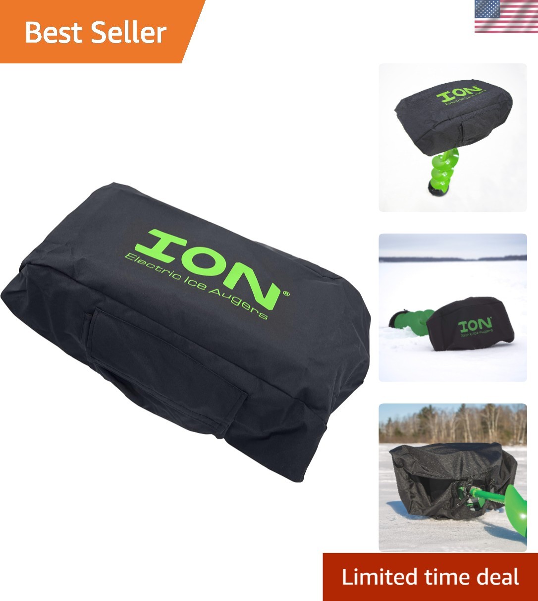 Protective Black Cover for ION Ice Auger Powerhead – Essential Gear for Winter