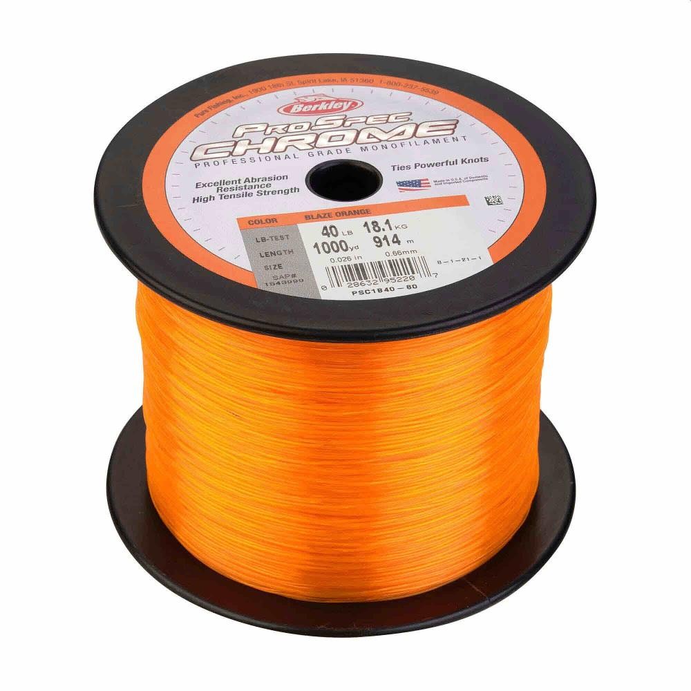 Berkley 1543994 PSC1B1280 Prospec Chrome Line 1000YD 12LBTest Burnt Orange