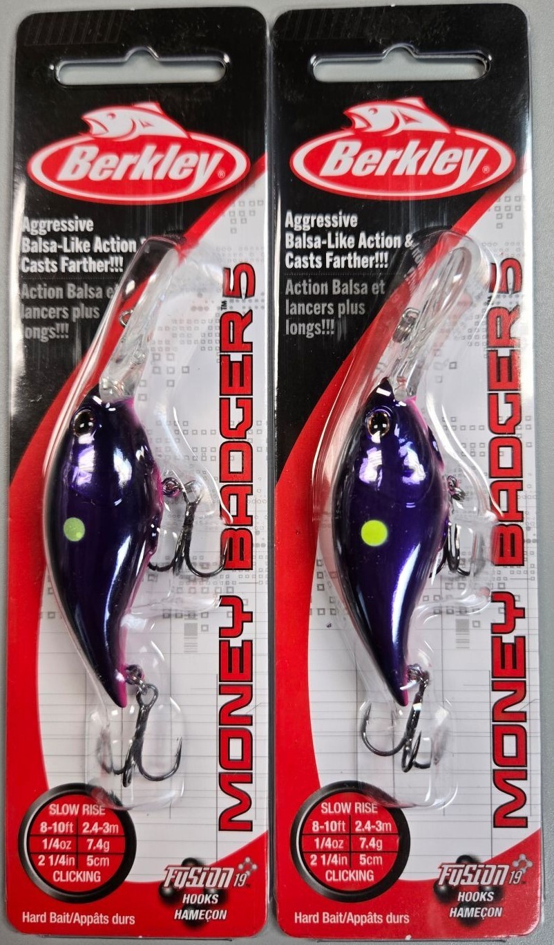 2-Berkley Money Badger Crankbait Clickin SZ 5, 2-1/4″, 1/4 oz Korey’s Candy