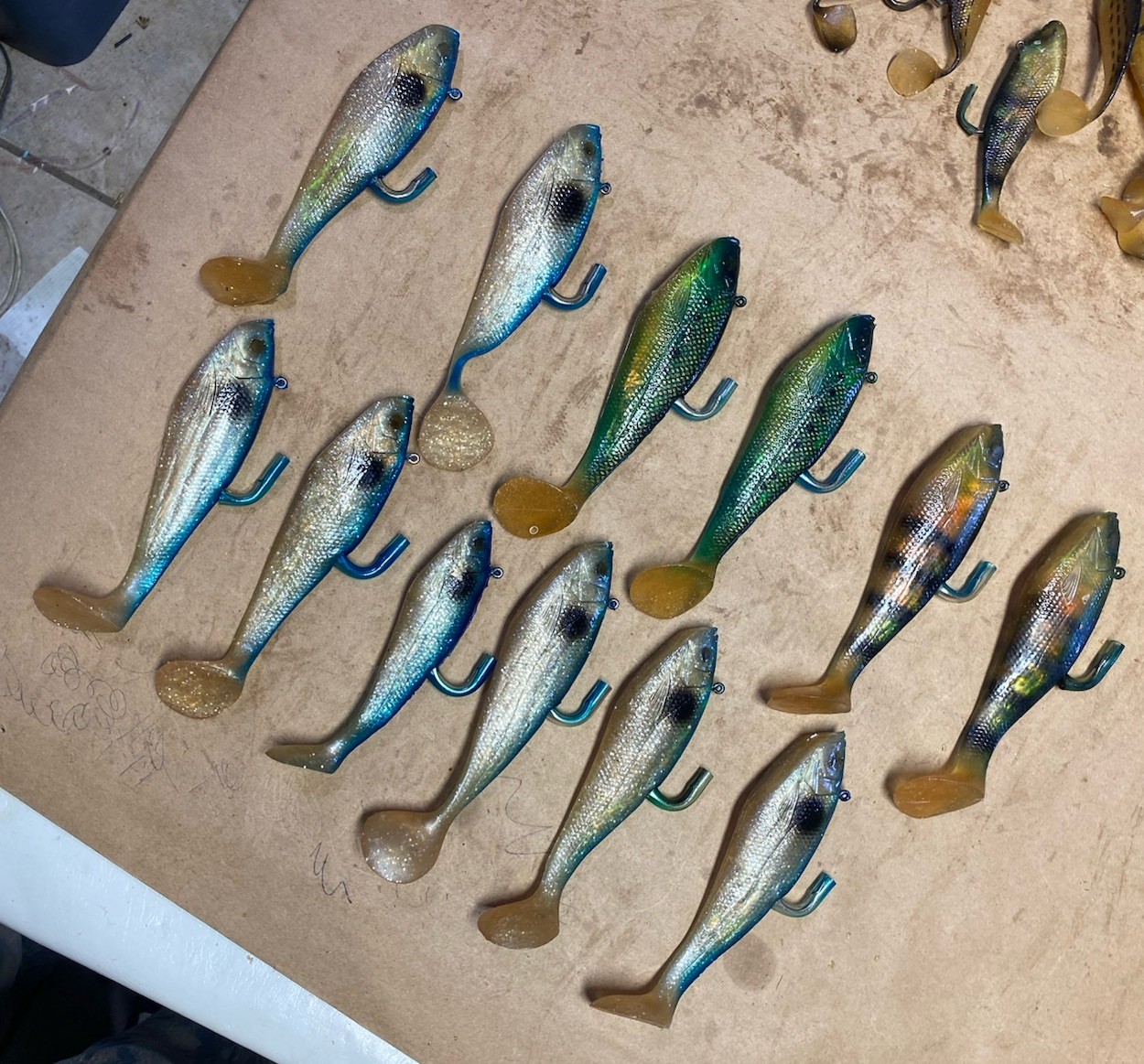 Storm Wide Eyes 6″ Long Berkley Swim Shad Soft Plastic Lure 12 Lot Rigged