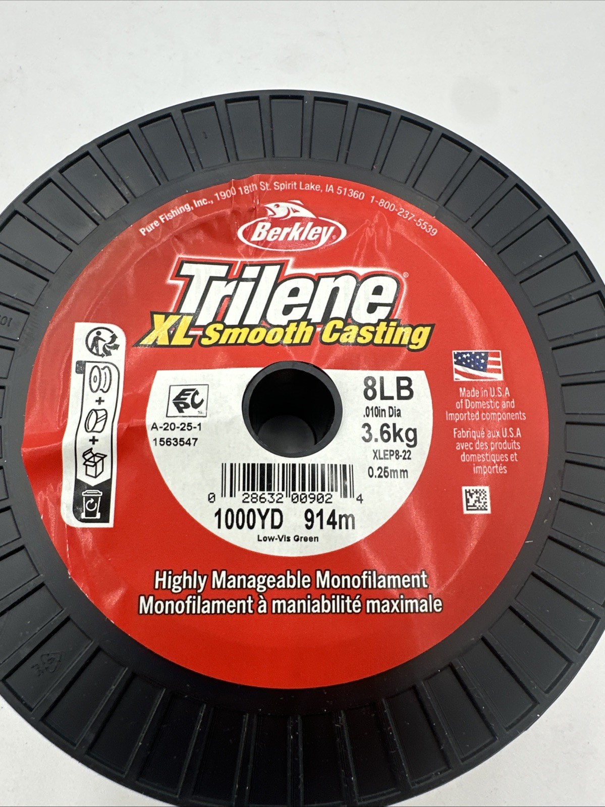 Berkley Trilene® XL®, Low-Vis Green, 8lb | 3.6kg, 1000yd | 914m Monofilament