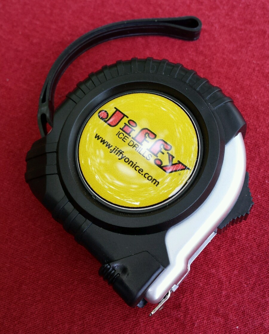 Jiffy Ice Auger Tape Measure 120″ Lockable Metal Spool Fishing Power Drill NIB