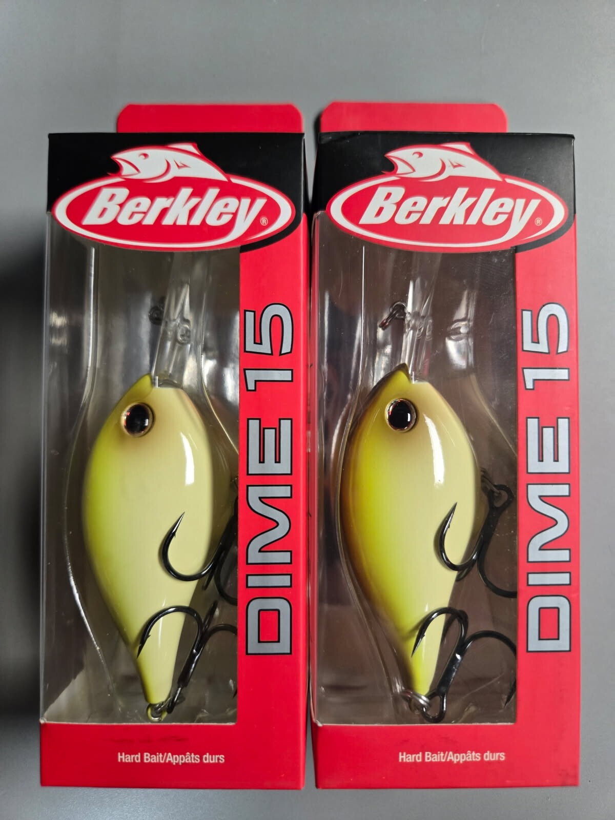 2- Berkley Dime 3/4 oz 2.75” Size 15 Vanilla Chartreuse Crankbaits Value BUY!!