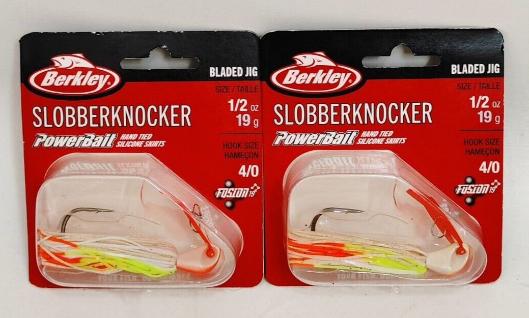 (2) Berkley Powerbait Slobberknocker 1/2 oz Bladed Jig Fishing Lures Lot of 2
