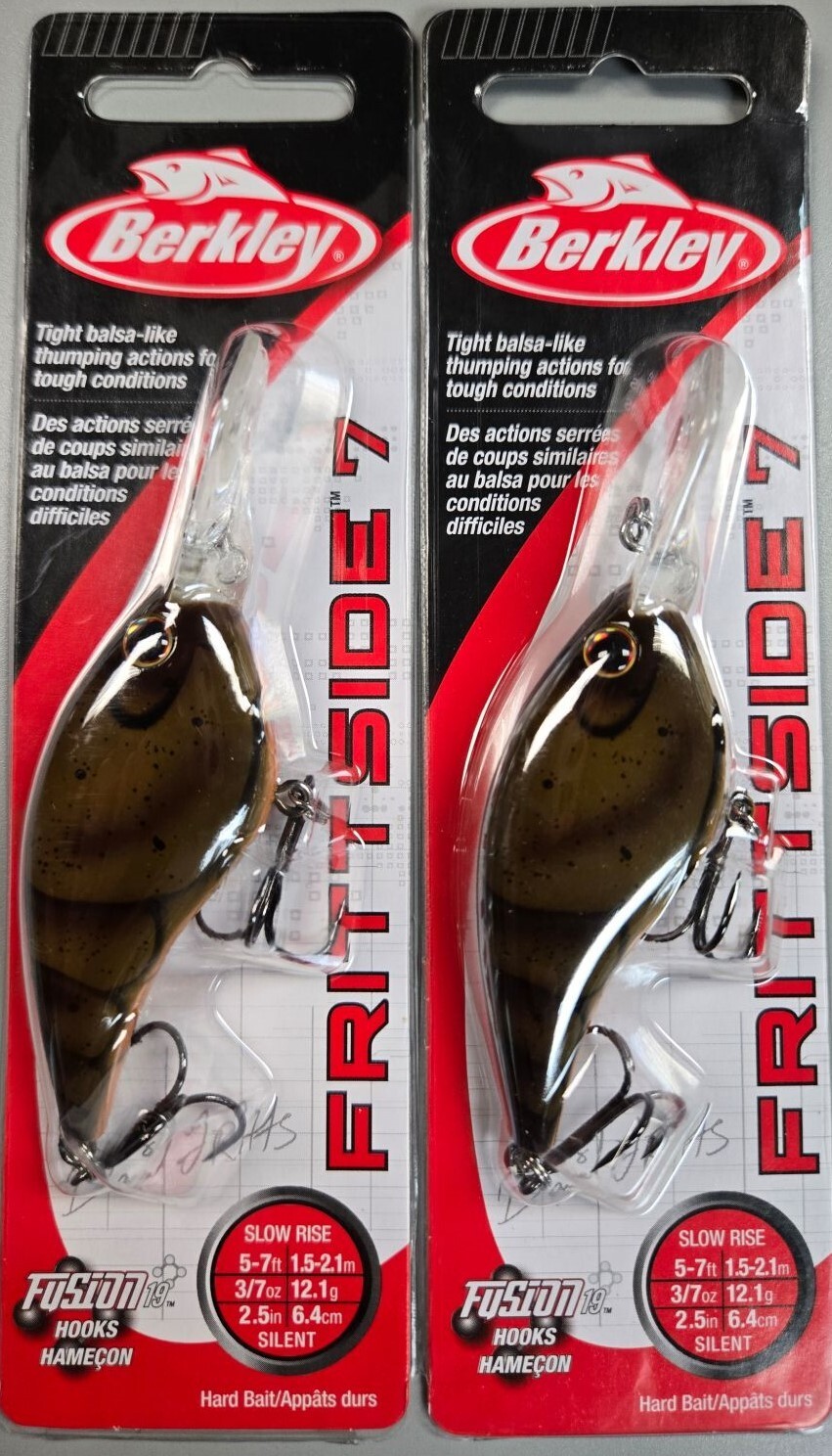 2-Berkley Frittside Crankbait SZ 7,  3/7 oz  Brown Craw  Value BUY!! B5