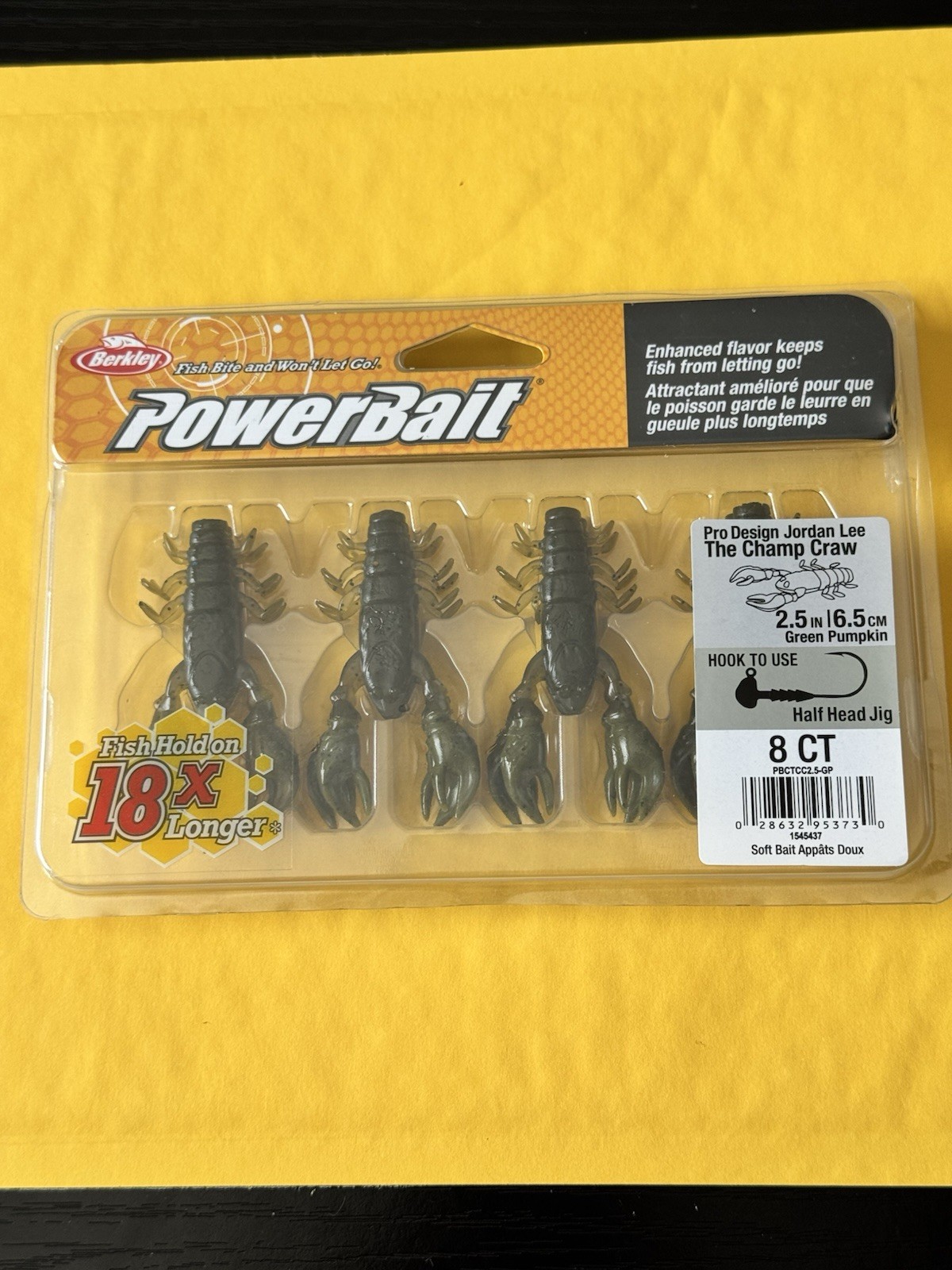 Lot of 2 Berkley Powerbait The Champ Craw 2.5” Green Pumpkin