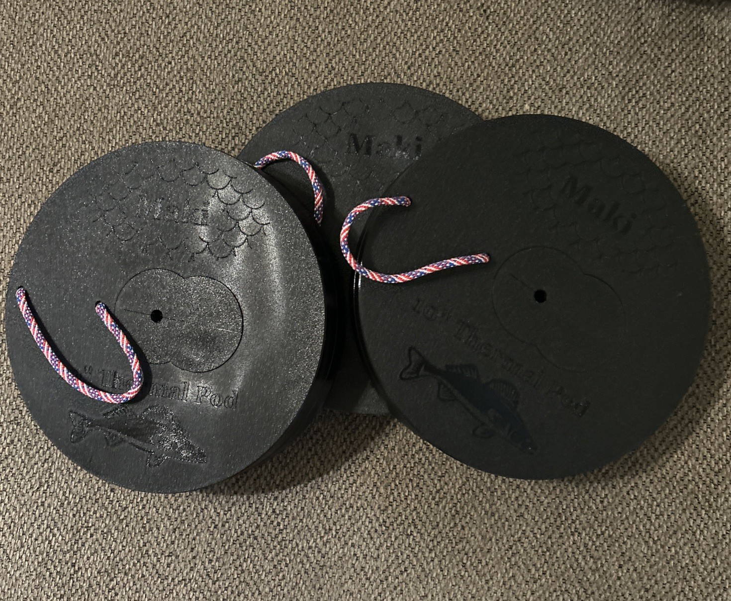 Stackable 10” Ice Hole Cover Atmospheric Seal Wood Tip-ups 3 Pack