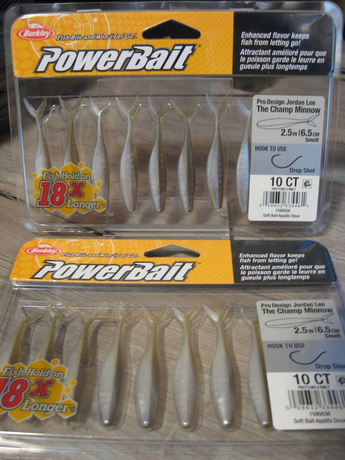 2 Packs Berkley 2.5″ Champ Minnow Soft Fishing Power Baits – Smelt Color