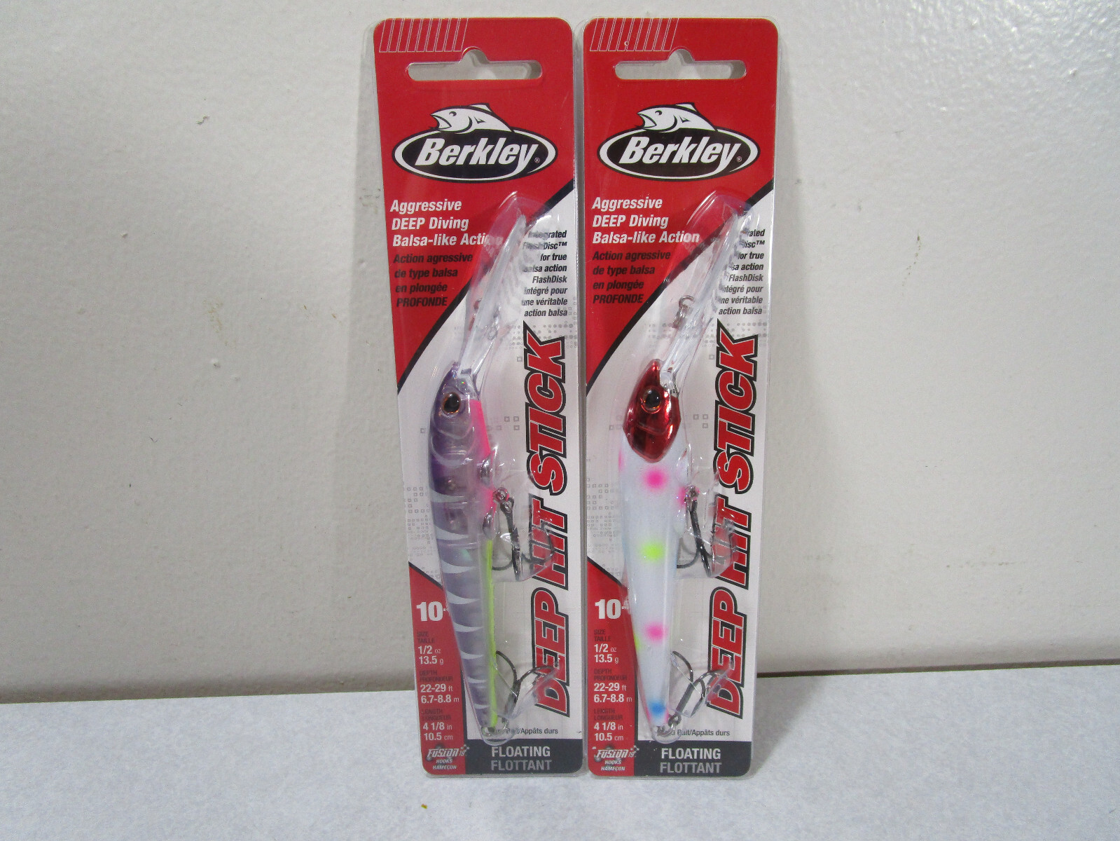 BERKLEY DEEP HIT STICK 10.5 4-1/8” FISHING LURE LURES TIGER KING 2PC READ AD L6