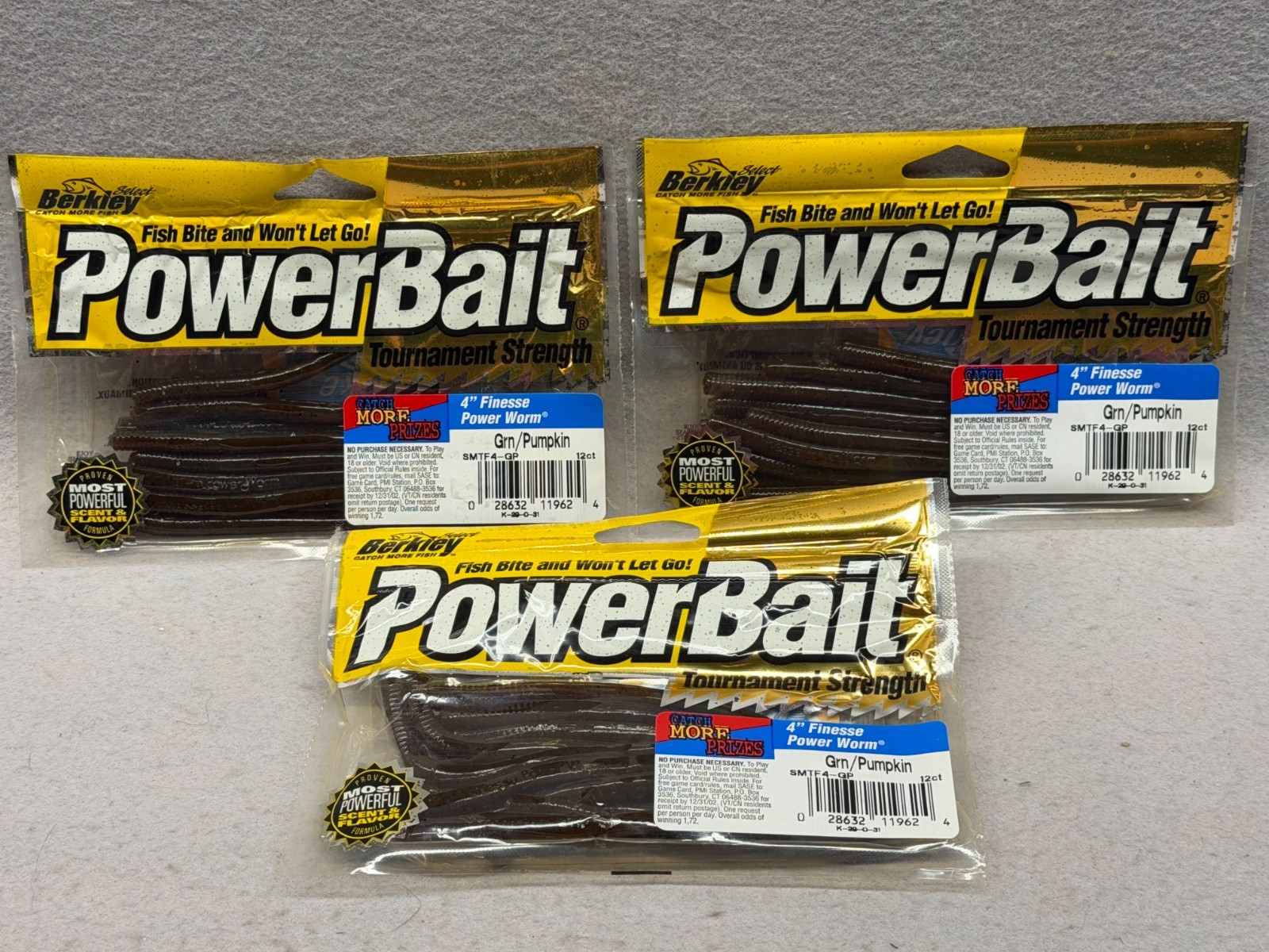 Obsolete Vintage Berkley 4″ PowerFinesse Worms (3) 12 Pks