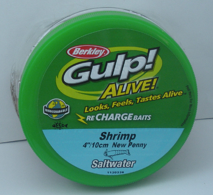 Berkley GAPSHR4-NP Gulp Alive 4″ Shrimp 11 Oz Bucket New Penny