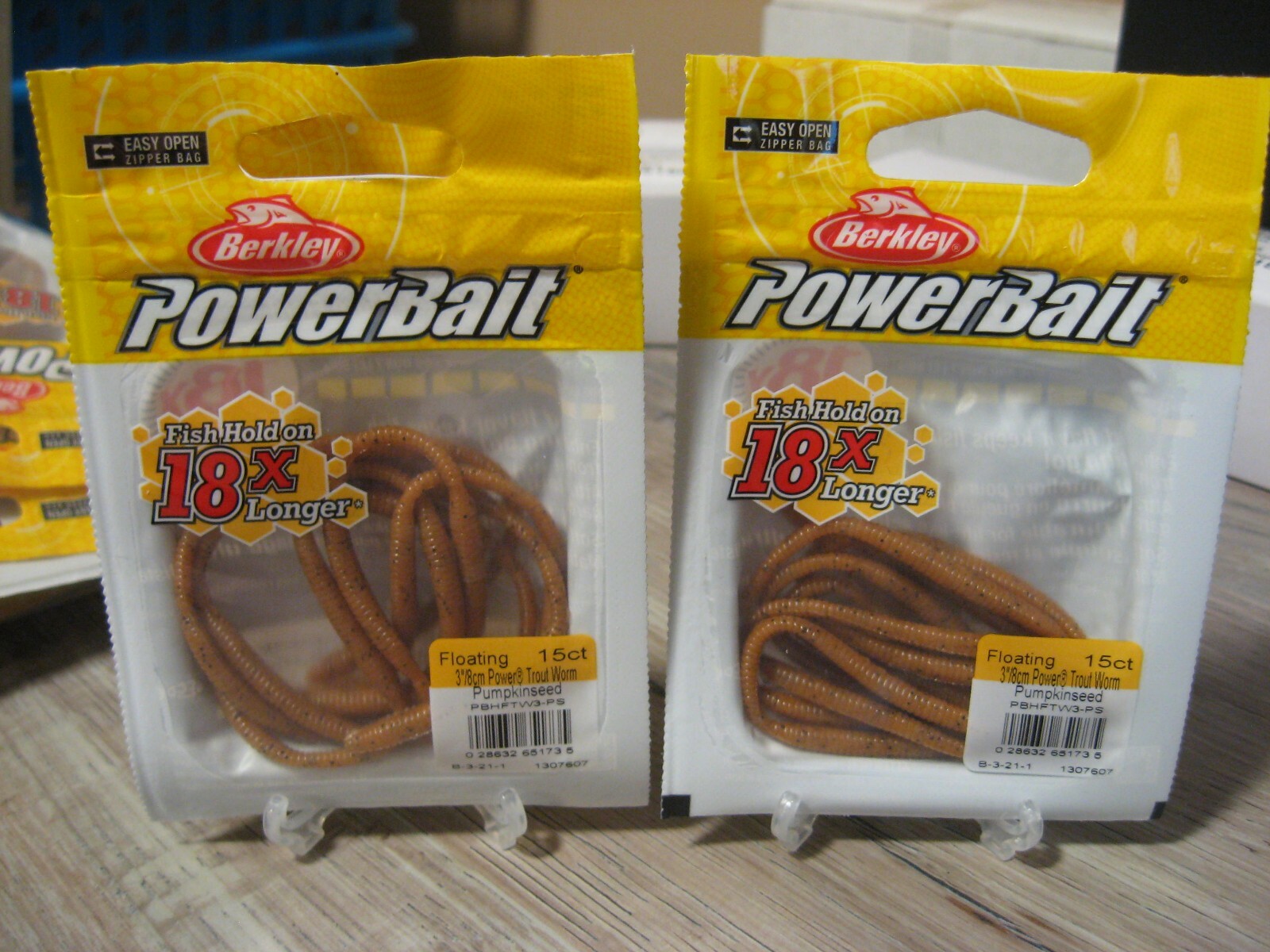 2 Packs Berkley 3″ Floating Trout Worms Soft Fishing Bait Pumpkinseed Color