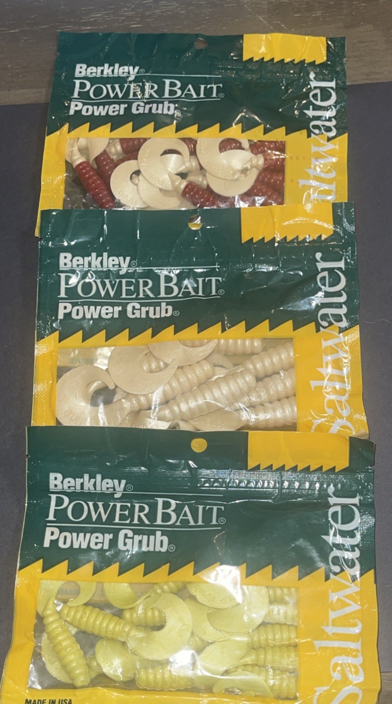3 Packs Berkley 3″ Single Tail Power Grub Soft Fishing Bait 60 Total