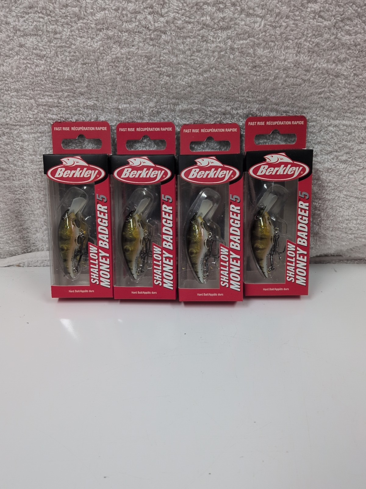 Lot of 4 Berkley Shallow Money Badger 5 Crankbaits 2-1/4″, 1/4 oz In Perch (736)