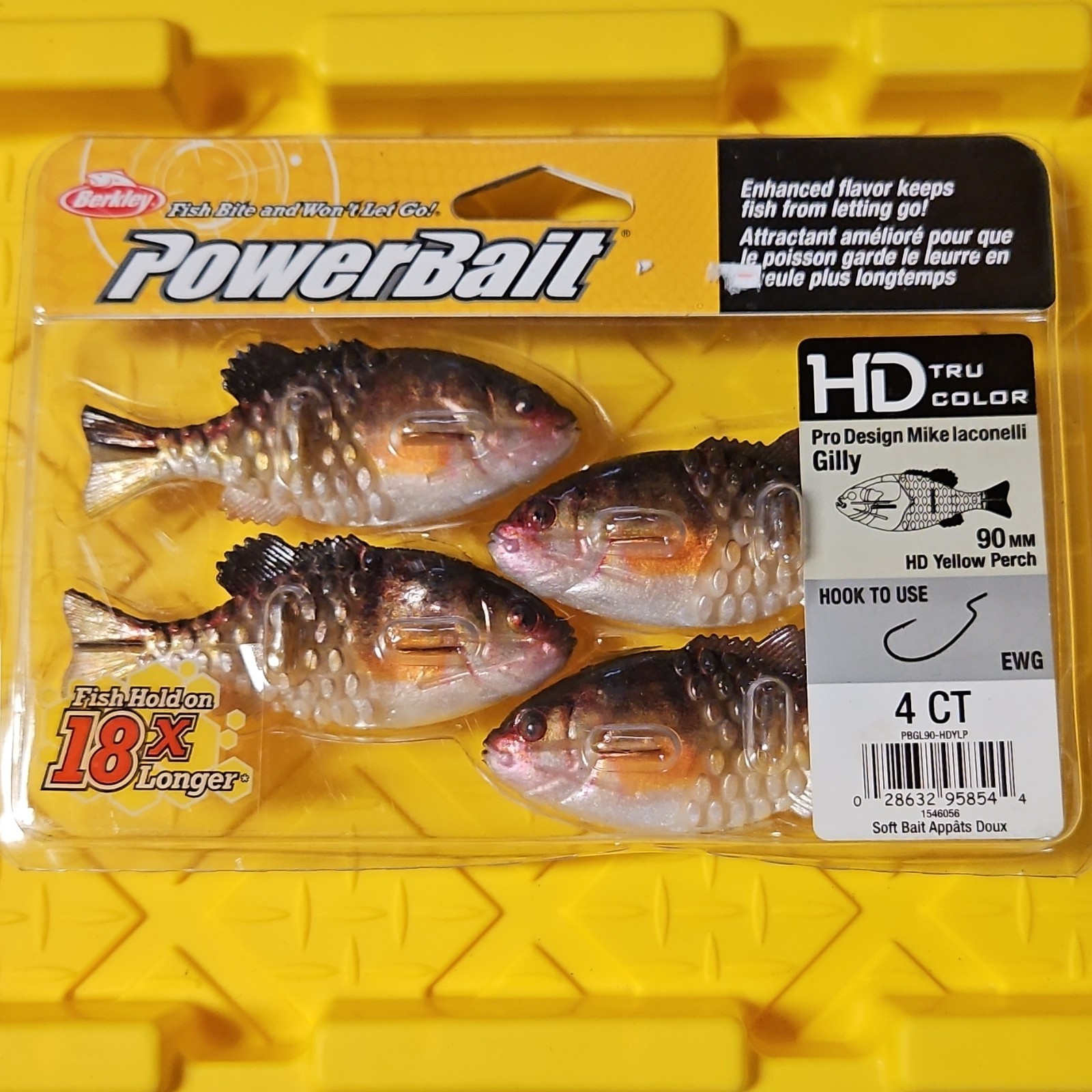 Berkley PowerBait Gilly HD Tru Color Swimbait 90mm HD Yellow Perch 4 Pack