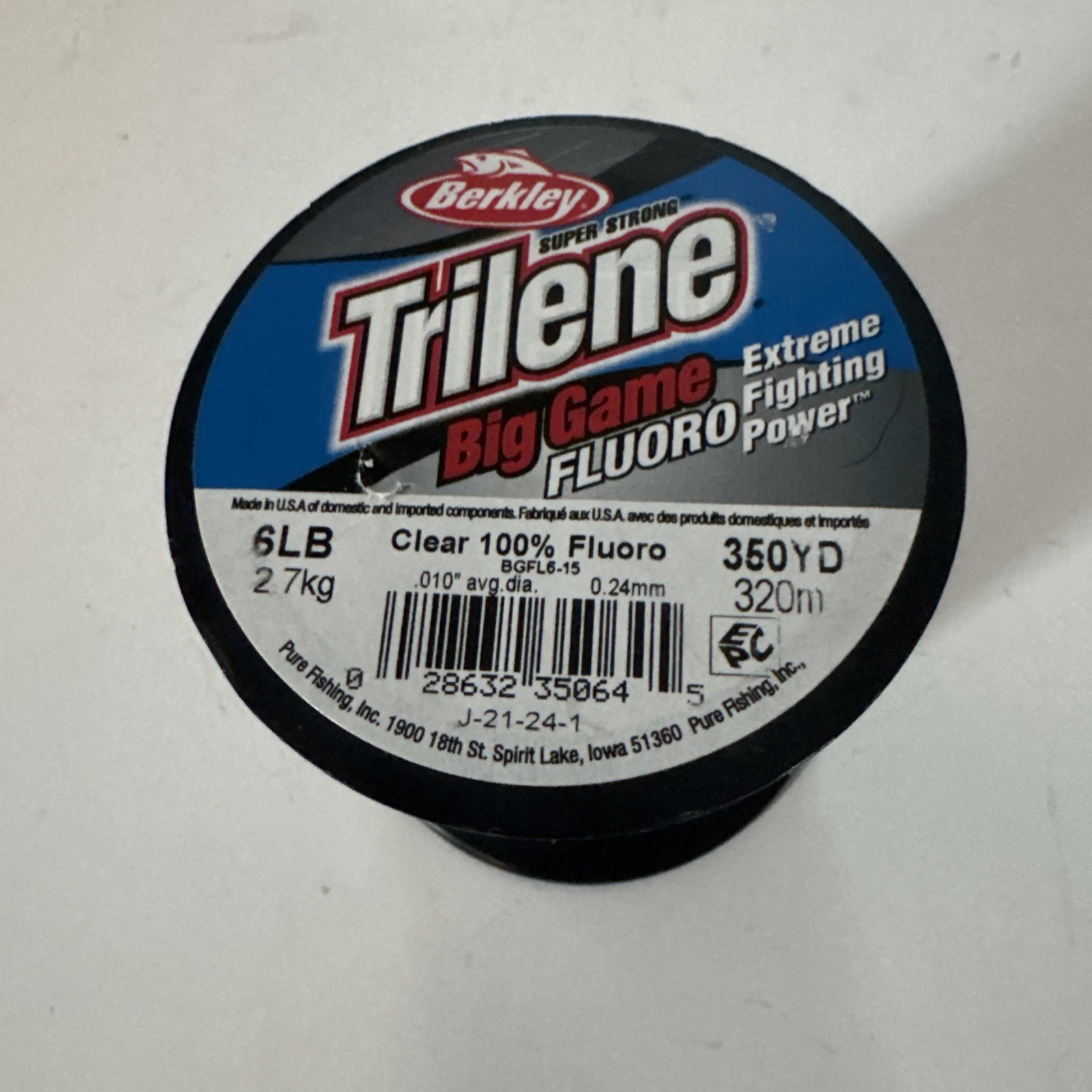 Berkley Trilene Big Game 6lb 350yd Clear Fluorocarbon Line NEW