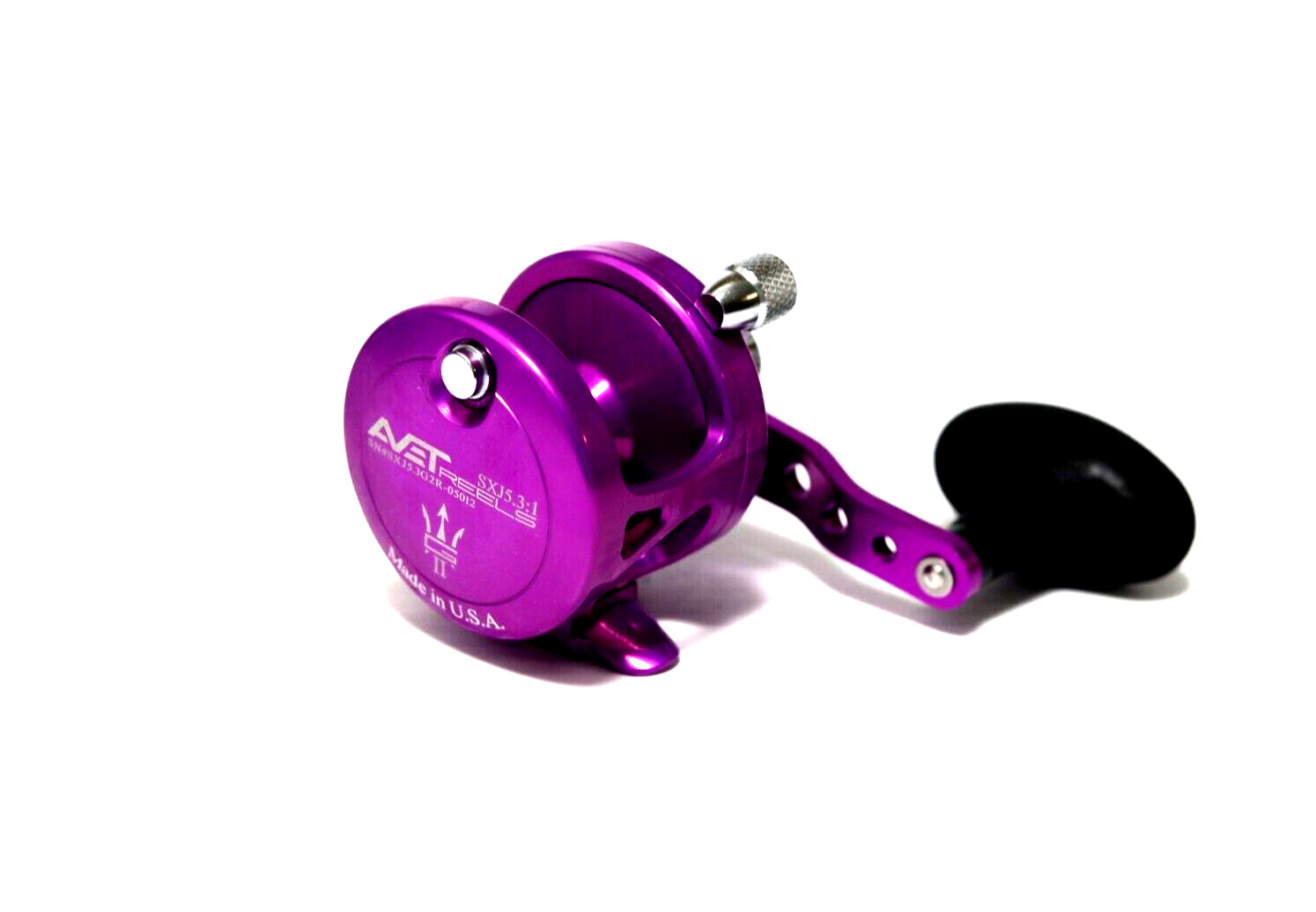 Avet SXJ5.3 G2 NGP Single Speed Lever Drag Reel – Right Hand – PURPLE – New