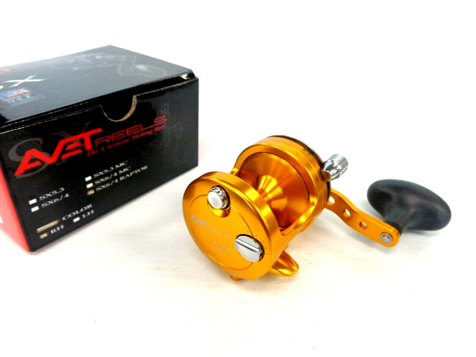 Avet SX6/4 MC RAPTOR 2-Speed Lever Drag Casting Reel MC Cast – GOLD Right Hand