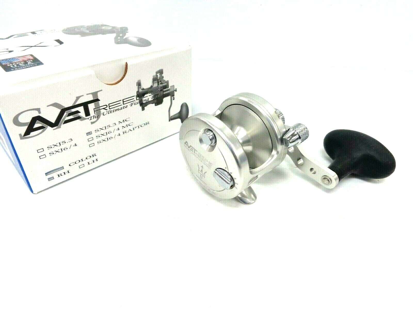 Avet SXJ5.3 MC G2 NGP Single Speed Lever Drag Reel – Right Hand – SILVER