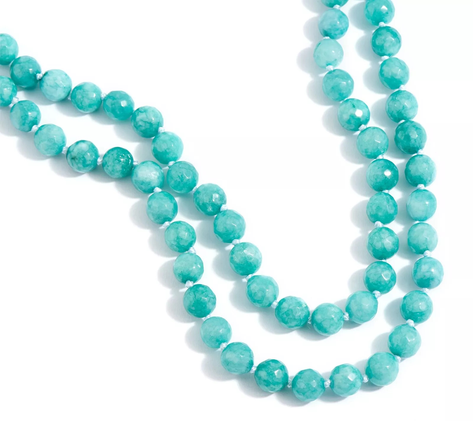 Dee Berkley Blue Quartzite 8mm Bead Necklace, 50″