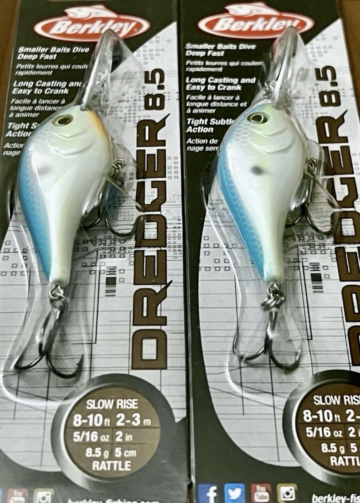 2 Berkley Dredger 8.5 BHBDR Crankbait Fishing Lures SEXY BACK – NEW