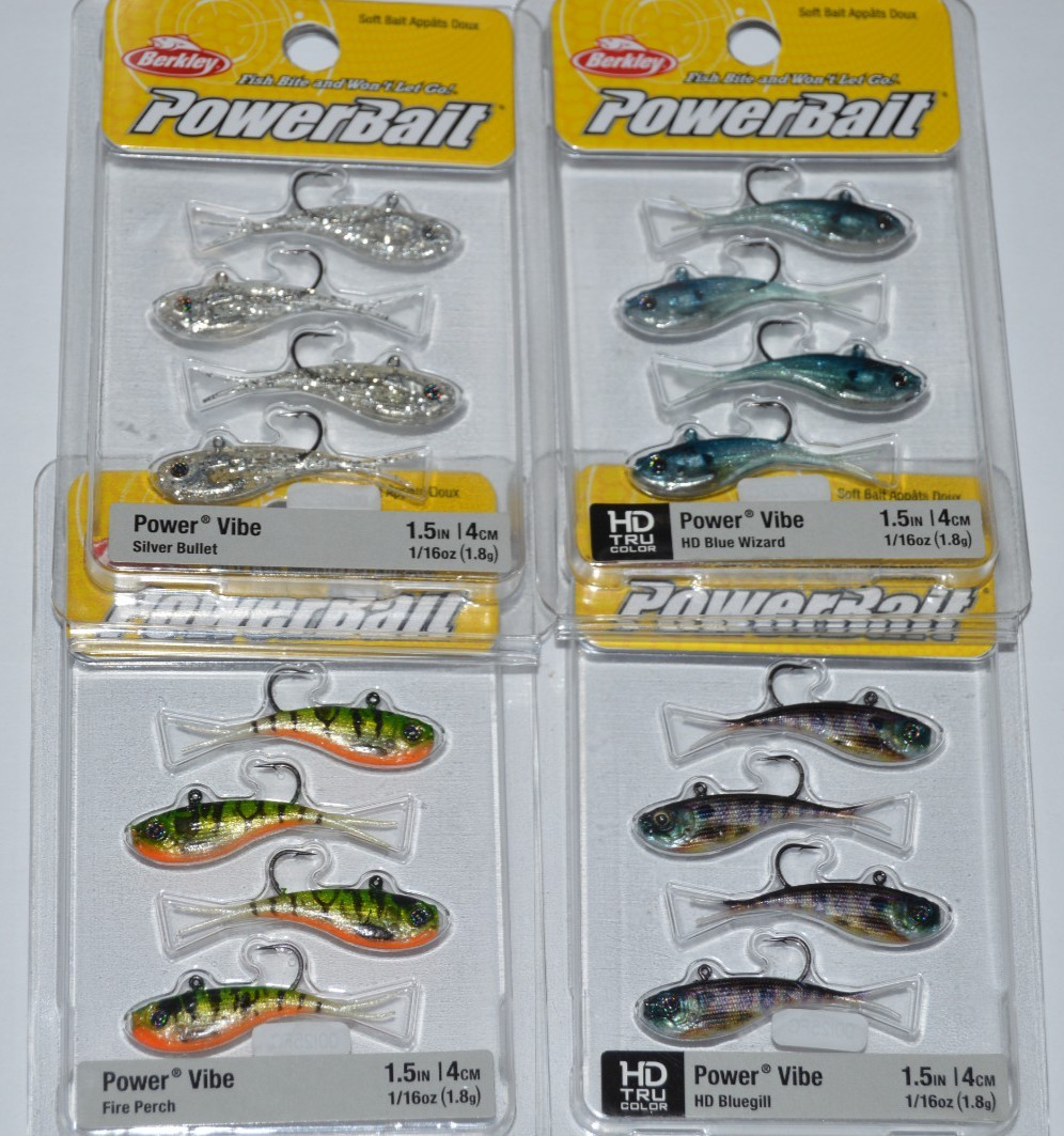 4 packs berkley powerbait power vibe 1.5″ assortment