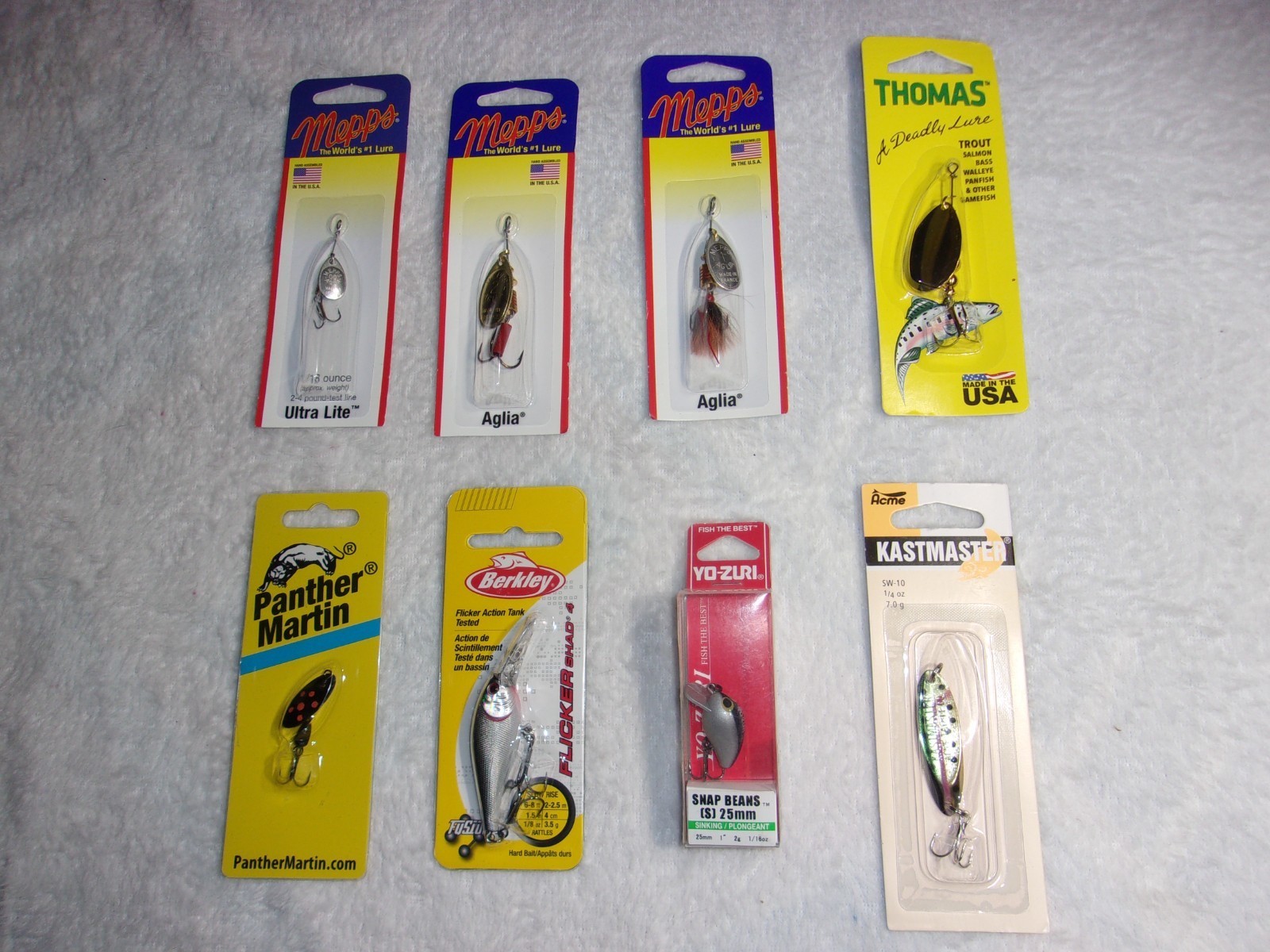 Lot OF 8 USA Mepps Berkley Panther Martin Thomas KastMaster Yo-Zuri Fishing Lure