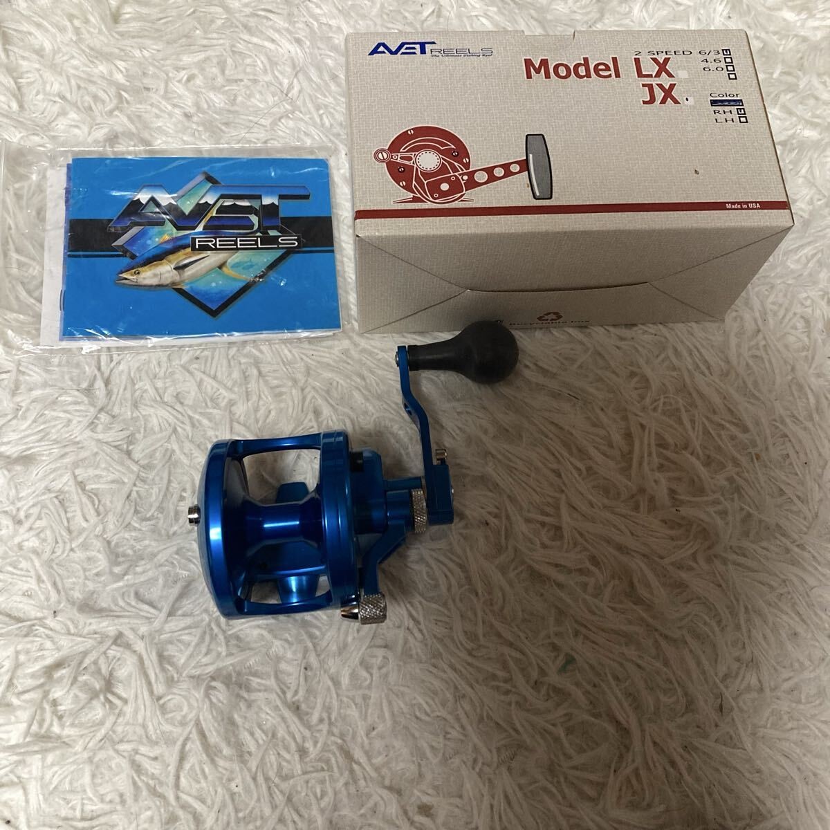 AVET JX6/3 Blue Jigging Reel, New, Right-Hand, Made in USA, Rare Item