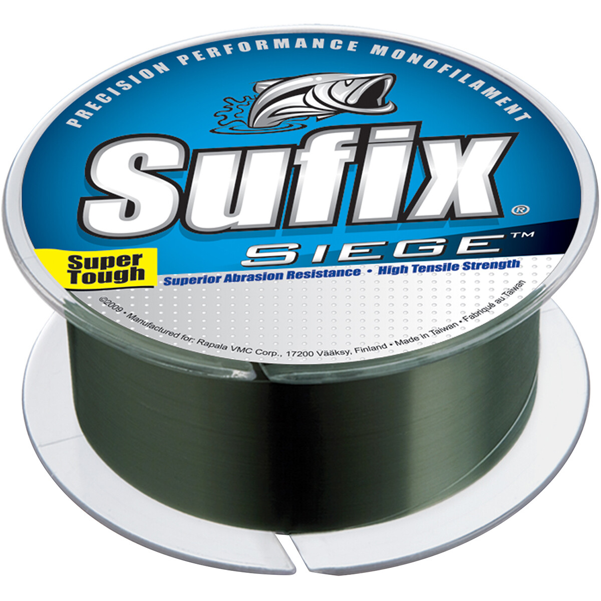 Sufix 662 Siege Monofilament Fishing Line, 3000 Yd Spool, Smoke Green
