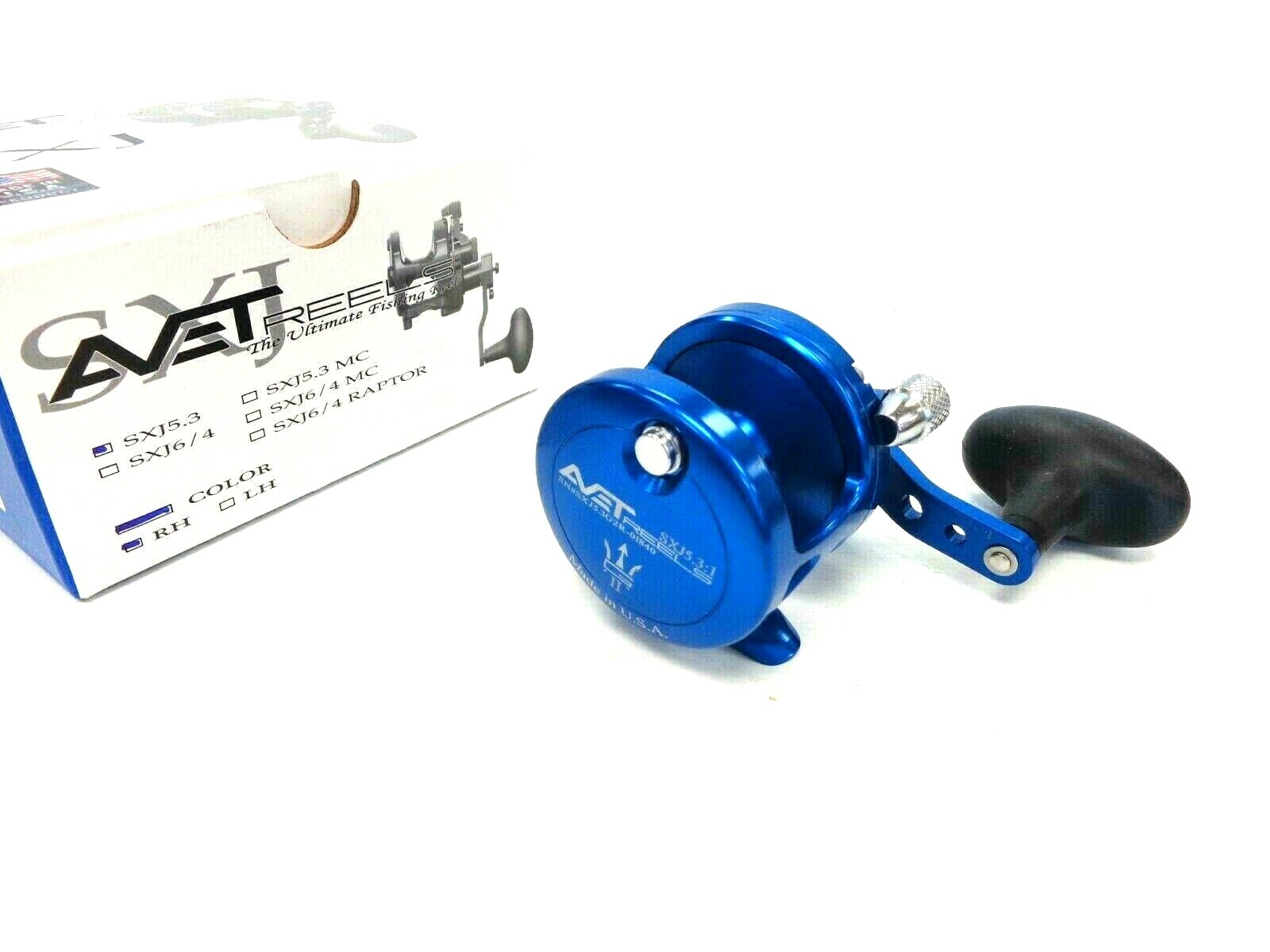 Avet SXJ5.3 G2 NGP Single Speed Lever Drag Reel – Right Hand – BLUE