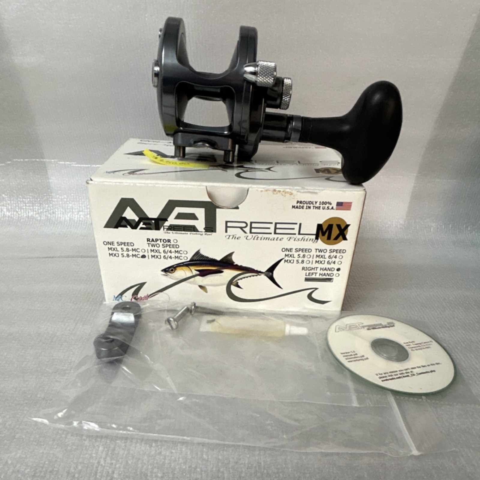 Avet Reels MXJ5.8-MC MX Gun metal Fishing Reel with Mounting Hardware & CD